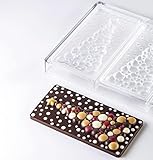 Pavoni PC5037 Polycarbonate Chocolate-Bar Mold with Three Xmas-Bubble-Tree Cavities, Each 77mm x 154mm x 13mm High