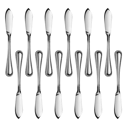 New Star Foodservice 58024 Slimline Pattern, 18/0 Stainless Steel, Butter Knife, 6.3-Inch, Set of 12