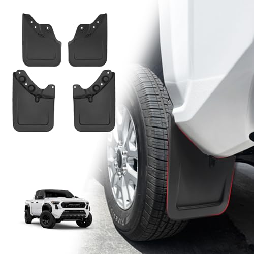 Muslogy Mud Flaps Splash Guards Compatible with Toyota Tacoma 2024 2025 Accessories Front and Rear Mud Guards 4PCS No Drilling Fender Mudguards Kit with Hardware Accessories(Extra Large Version)