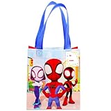 Spidey and His Amazing Friends Party Favor Bag Set – 24 Pack of 8" Marvel Party Goodie Bags for Kids Bulk Reusable | Spiderman Birthday Party Supplies