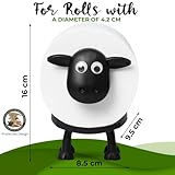 VELENTI Sheep Toilet Roll Holder - Funny Toilet Paper Holder Free Standing Bathroom Set - 3D Printed Black Sheep Loo Roll Holder - Hilarious Tissue Paper Roll Storage - Cute Bathroom Decor - Set of 3