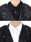 Tatuo 2 Pieces Fake Collar Detachable Collar for Women Shirts Dickey Half False Blouse Dickey(Large,Black, White)