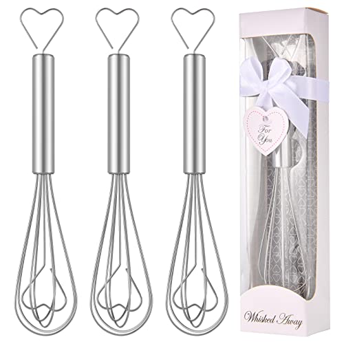 30Pcs Heart Shaped Egg Beater Stainless Steel Mini Manual Eggs Whisk Bulk with Individual Package, Wedding Bridal Engagement Party Return Gift Baby Shower Favors Souvenirs for Guests