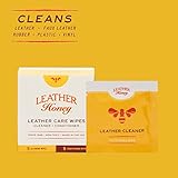 Leather Honey Leather Care Wipe Kit: Clean & Restore On-The-Go. Use for Leather Couches, Car Seats, Purses, Shoes & Bags. Safe for Any Color. Non-Toxic & Ready-to-Use. 5 Cleaner & 5 Conditioner Wipes