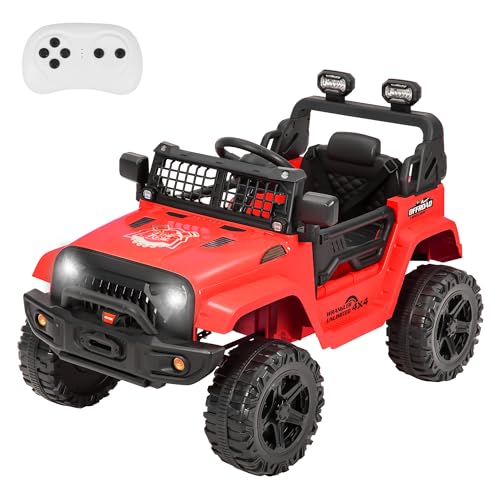 12v Kids Car, Kids Electric Car, Kids' Electric Vehicles, Kids Cars to Drive, LED Lights, Horn, Radio, USB/AUX/MP5, Ride on Toys, Electric Car for Kids, Red