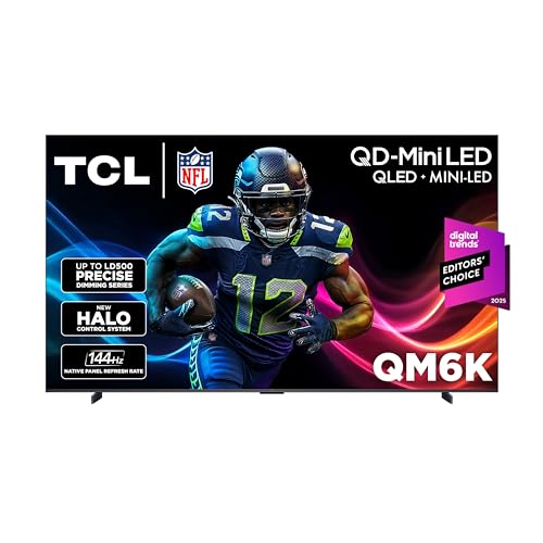 TCL 98-Inch Class QM6K Series QD-Mini LED 4K UHD Google Smart TV Best Value Mini-LED TV - QLED, 144hz, 288hz Gaming Rate, High Contrast Screen, Onkyo Audio, Dolby Atmos (98QM6K, 2025 Model)