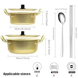 Ramen Pot with Lid,2 Pack Korea Style Noodle Pot, Stovetop Ramen Cooker,Stovetop Safe, Nonstick & Easy Clean Ramyun Pot with Handles Ideal for Soup, Instant Noodles, Stir Fry & Asian Dishes,2 Size