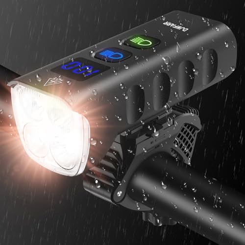 DJWFARR Bike Lights for Night Riding, Bike Headlight, 2000 Lumens Super Bright Bicycle Light, IPX6 Waterproof, Rechargeable 6400mAh Ultra-Long Battery Life, 13 Lighting Modes, Easy Installation