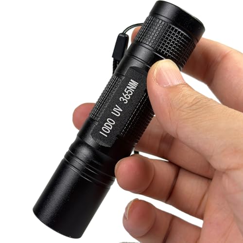 I0DO Uv Flashlight for Rocks and Minerals,Crystals Stones,Agates,Gemstones,Gems,Uranium Glass,Jade Appraisal Light High Power Short Wave/Long Wave 365nm (365 Nm Uv Flashlight)