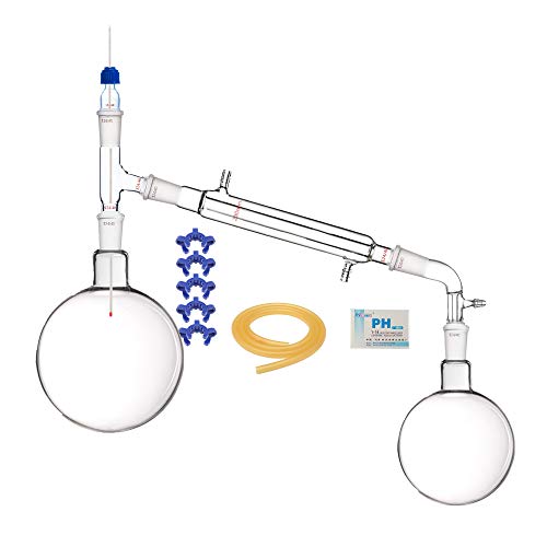 Deschem 2000ml,24/40,Glass Distillation Apparatus,New Lab Vacuum Distill Glassware Kit