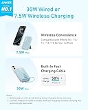 Anker Zolo Magnetic Power Bank, 10,000mAh Wireless Portable Charger with 30W Max Fast Charging, Battery Pack with Built-in USB-C Cable and Adjustable Stand, for iPhone 16/15 Series, AirPods, and More