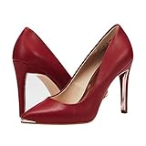 JENN ARDOR Women's Closed Pointed Toe Pumps Stiletto High Heels Office Lady Wedding Party Dress Heeded Shoes Red 8 (9.7in)