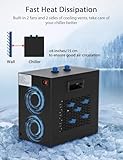 WEIMILOR 42gal Aquarium Chiller, 1/10 HP Axolotl Cooler, Special Quiet Design Refrigeration Compressor for hydroponics, Coral Reef, Fresh & Salt Tank,160L/42bal