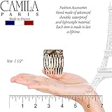 Camila Paris CP2332/2 French Hair Side Comb Handmade Onyx, Small Twist Hair Decorative, Strong Hold Clips for Women Bun Chignon Up-Do Styling Girls Hair Accessories, Made in France