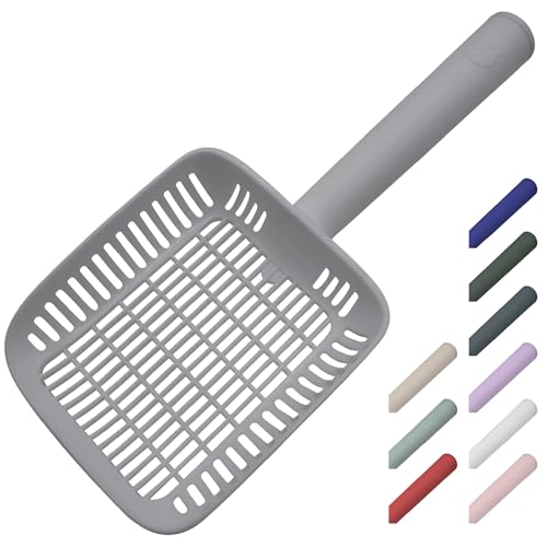 CATSTAG TypeC Cat Litter Scoop - Small Holes (0.11in) Big Size Scooper - Long Handle & Easy Cleaning - Hanger for Litter Box