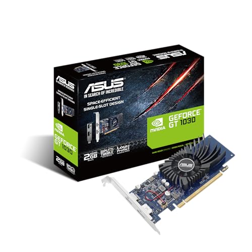 ASUS GeForce GT 1030 2GB GDDR5 Low Profile Graphics Card for HTPC Build (with I/O Port Brackets)