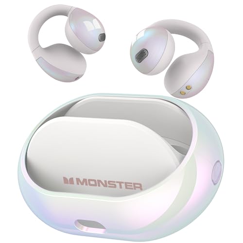 Monster Open Ear AC600 Headphones,Bluetooth 5.4 Wireless Earbuds with HiFi Stereo,Clip-On Earbuds with ENC Clear Call,21H Playtime, Touch Control,IPX6 Waterproof Wireless Headphones for Exercise