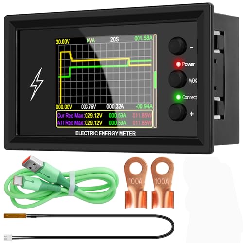 0-420V 500A DC Ammeter Voltmer, Bidirectional Ammeter LCD Display Digital Multimeter Tester, Unlimited Distance WiFi Remote Control Detection Multi-Function Bidirectional Current Detection Meter