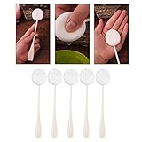 5 Piece Set of Soft Powder Puffs, Long Handled Lotion Applicator with Incredible Water Absorption, Ideal for Home Use, White