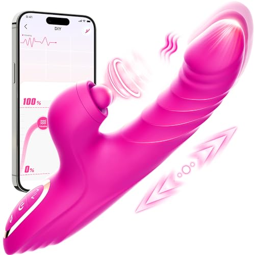 Toendi Adult Sex Toy Thrusting Dildo - Sex Toys for Women Rabbit Vibrator with 10 Vibrating 7 Thrusting & 5 Pulsing Modes, G Spot Clitoral Vibrators for Adult Female and Couples Games