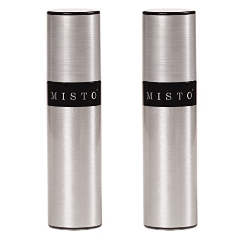 Misto Aluminum Oil Sprayer, Set of 2, Versatile Refillable Aerosol Sprayers for Olive Oil, Vinegar, Lemon Juice, Dressings, and More, Ideal for Cooking, BBQ, and Air Fryers