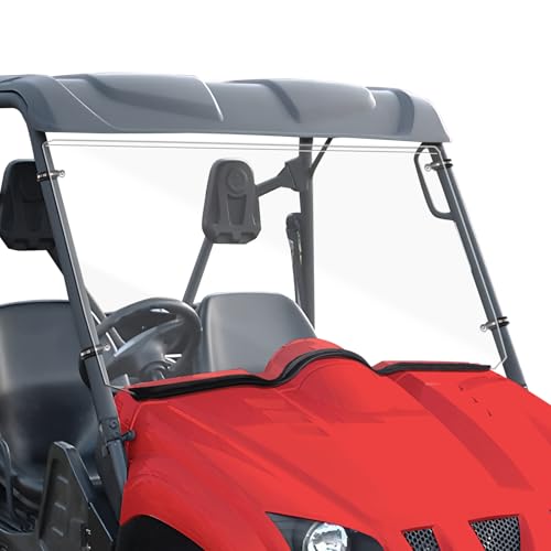 StarknightMT Front Rhino Windshield Scratch Resistant PC Full Windshield Compatible With 2006-2008 Rhino 450 | 2004-2007 Rhino 660 | 2008-2013 Rhino 700 - Heavy Duty Clear