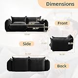 WJShome Modular Sectional Sofa,Lovesofa Couch, 77.16inch Minimalist Convertible Sofa Couch, Modern Chenilleyarn 2 Seater Living Room Sofa Sets for Office House,Black