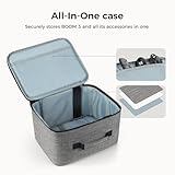 Aurzen Projector Carrying Case BOOM 3, Portable Projector Bag with Accessories Storage Pockets, Storage Travel Case, Medium(11.61 x 9.45 x 7.87 Inches), Grey