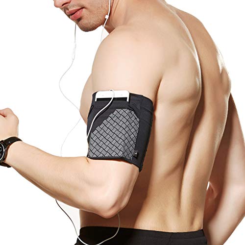 Ailzos Cell Phone Armband for Running, Universal Sports Armband All Purpose Sport Bag for Phones Under 6", Exercise Arm Holder for Running, Gym Workouts for iPhone, Samsung Galaxy S9/8/7/6, (Black,S)
