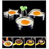 Fried Egg Mold Ring Set of 10 - Stainless Steel Non-Stick Egg Shaper Ring