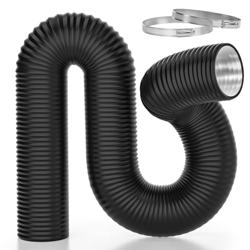 ATOM NEXUS 4 Inch 25 Feet Dryer Vent Hose, Aluminum Flexible Duct with 2 Duct Clamps, 4 Layer Protection Heavy-Duty Dryer Hose for Heating Cooling Ventilation and Exhaust