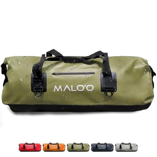 Malo'o Waterproof Dry Bag Duffel 40L/60L/100L, Roll Top Duffel Keeps Gear Dry for Kayaking, Rafting, Boating, Swimming, Camping, Hiking, Beach, Fishing - Internal & External Pockets and Molle Loops