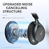 Soundcore by Anker, Space One, Active Noise Cancelling Headphones, 2X Stronger Voice Reduction, 40H ANC Playtime, App Control, LDAC Hi-Res Wireless Audio, Comfortable Fit, Clear Calls, Bluetooth 5.3