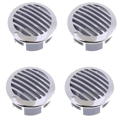 COVOZAMA 4 Pcs 4-inch/101mm Adjustable Marine Vent Cover, 316 Stainless Steel Air Flow Vent Cover for RV Boats, Polished Finish for RVs, Boats, Yachts (4 Inch)