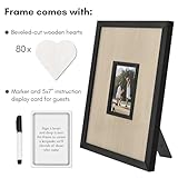 Americanflat 12x16 Wedding Guest Book Alternative with 80 Heart Tokens - Fits 4x6 Photo - Token Shadow Box - Ideal for Wedding Reception Guest Book, Wedding Decorations, Bridal Showers - Black