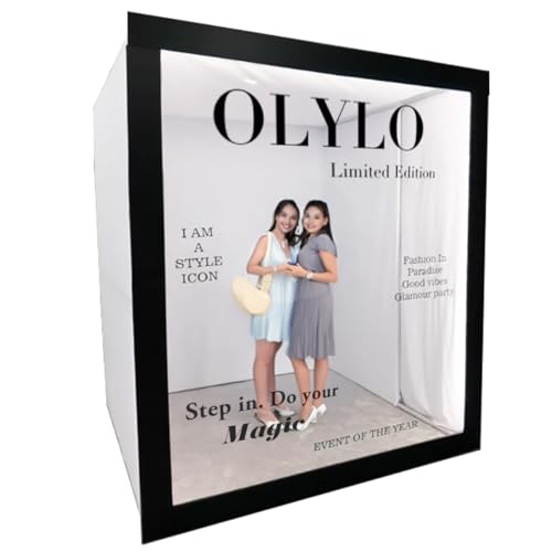 Magazine Photo Booth Box Weddings Photography Background 6.56 ft × 6.56 ft × 7.55 ft Party Event Led Photo Booth Rental with Led