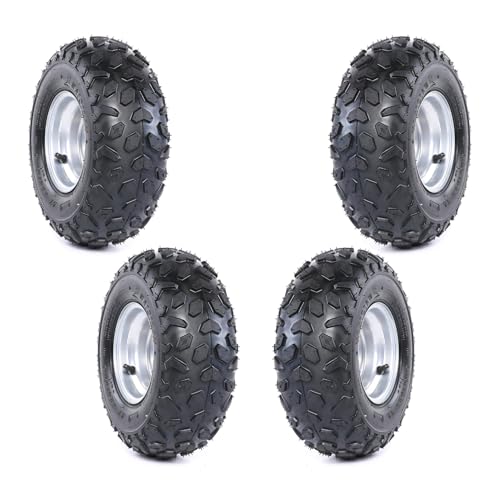 ZXTDR Set Of 4 ATV Go Kart Tires 145/70-6 With 6 inch Wheels Rims