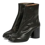 ClassicSter Split Toe Tabi Shoes for Women Ninja Shoes Chunky High Heel Ankle Boots Fashion Comfortable Booties(Black US 7.5)