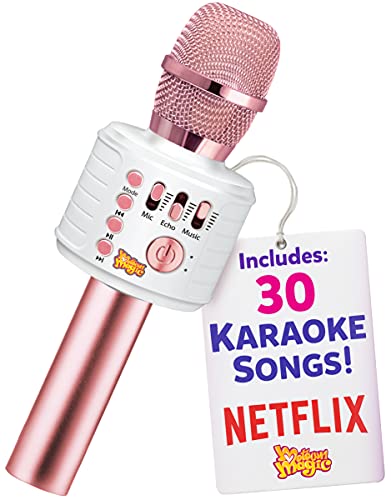 Move2Play, Kids Karaoke Microphone | Includes Bluetooth & Pre-Loaded Songs | Birthday Girls Present for All Ages, 2, 3, 4, 5+ Year Old Girls, Boys & Toddlers (Pink)