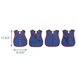 Children's Factory Snap, Button, Zipper Manual Dexterity Learning Vests for Toddlers Ages 3+ Years, Set of 4, Blue, Kids US