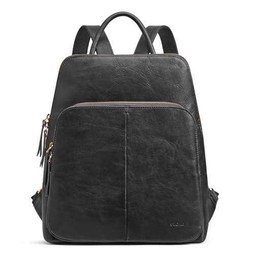 S-ZONE Small Leather Backpack for Women Fashion Designer Purse Anti-theft RFID Travel Bag