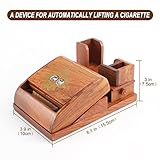 Wooden Cigarette Case,new Automatic Bounce Cigarette Case Desktop Cigarette Box,press-type Cigarette Case Box Can Hold 16 Regular Size Cigarettes, Very Suitable As a Business Gift (Redwood)