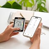 Temtop Smart Air Quality Monitor - Indoor Air Quality Meter with PM2.5, AQI, Temperature, and Humidity Detector for Home, Office, or School, App Connectivity, 60-Day Battery Life