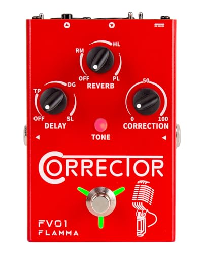 FLAMMA FV01 Vocal Effects Processor Pitch Correction Voice Pedal Vocal Stompbox Microphone Amplifier for Singer Live Singing Streaming Recording with Delay Reverb Acoustic Guitar Playing