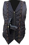 A&H Apparel Women Motorcycle Biker Classic Vest Genuine Cowhide Leather Vest With Gun Pocket (X-Large)