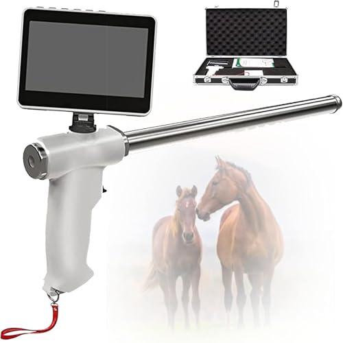 zxmeimm Visual Cattle/Horses Artificial Insemination AI Gun Kit,Cow Veterinary Breeding Kit,Visual Endoscope Breeding Kit,with Camera Rotatable Screen for Farm & Ranch