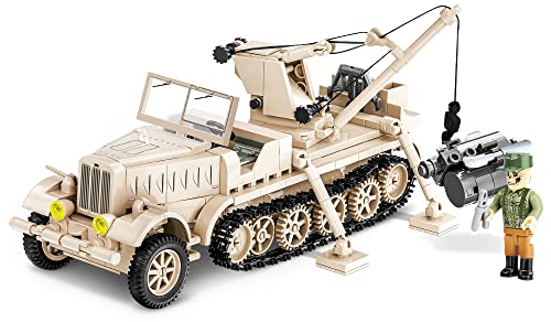 COBI WWII Sd.Kfz. 9/1 FAMO Logistics And Repair Crane Vehicle | World War II Historical Collection Toys | 1:35 Scale Model | Interlocking Building Block Set # 2281