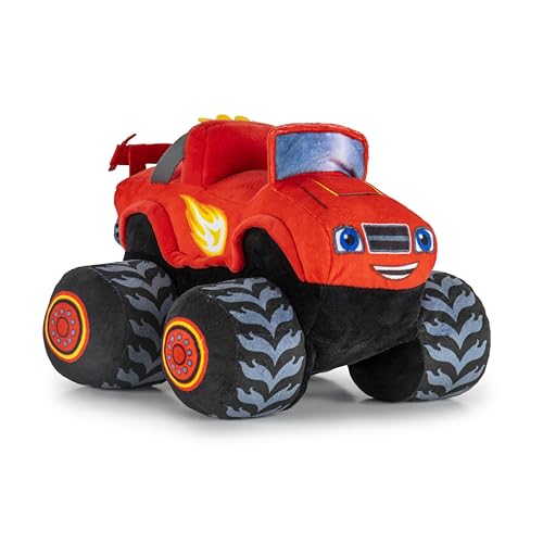 Jay Franco Monster Truck Plush Pillow Buddy - Soft Plushie Stuffed Pillow, Red - Blaze