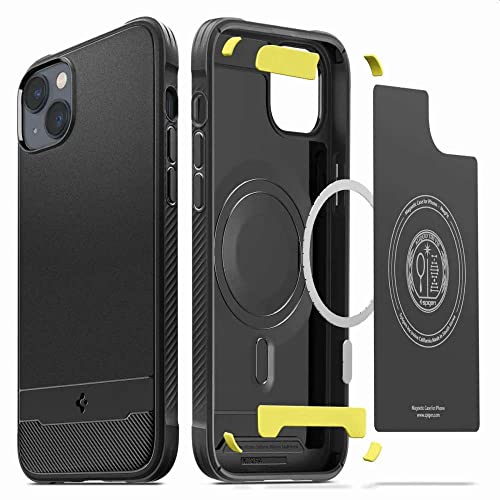 Spigen Rugged Armor MagFit Designed for iPhone 14 Case (2022) [Military-Grade Protection] Compatible with MagSafe - Matte Black