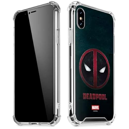 Skinit Clear Phone Case Compatible with iPhone X/XS - Officially Licensed Marvel Deadpool Legacy Deadpool Logo Design